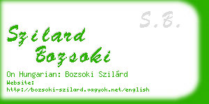 szilard bozsoki business card